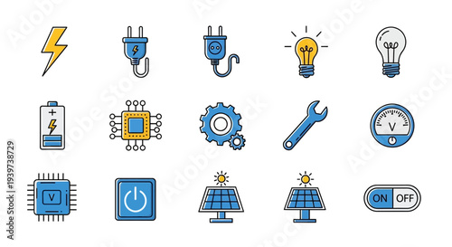 Collection of Various Technology Icons and Symbols 1.