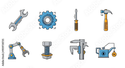 Collection of Various Tools and Machinery Parts.
