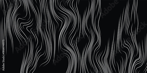 3D Vector wave lines pattern smooth curve flowing dynamic white light isolated on black background for concept of technology, digital