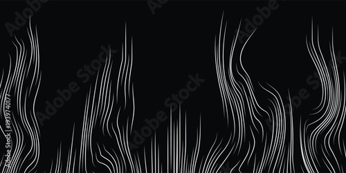 3D Vector wave lines pattern smooth curve flowing dynamic white light isolated on black background for concept of technology, digital