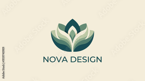 A beautifully crafted lotus flower design, featuring layered green petals symbolizing purity and tranquility, ideal for wellness, design, and holistic branding.