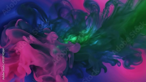 Aerial view of tree against vibrant pink and blue abstract background, 4k video footage, slow motion clip