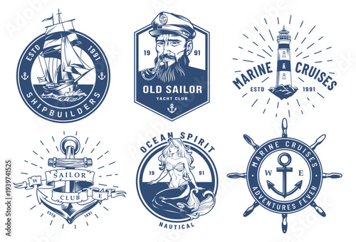 Nautical logos designs
