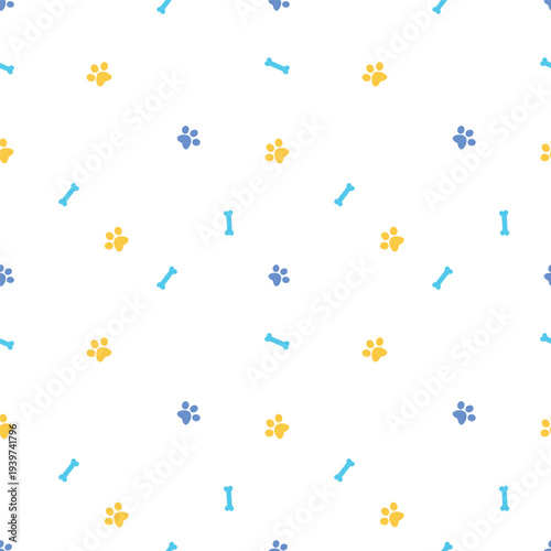 Seamless pattern with paw vector background.