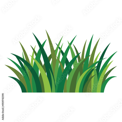 A bright and colorful illustration of grass, showcasing various shades of green, symbolizing growth, nature, and tranquility in a minimalist artistic style.