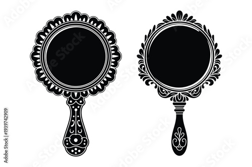Ornate Hand Mirror and Decorative Mirror Icons