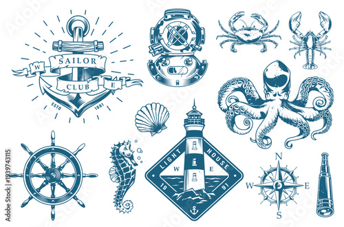 Nautical elements and designs