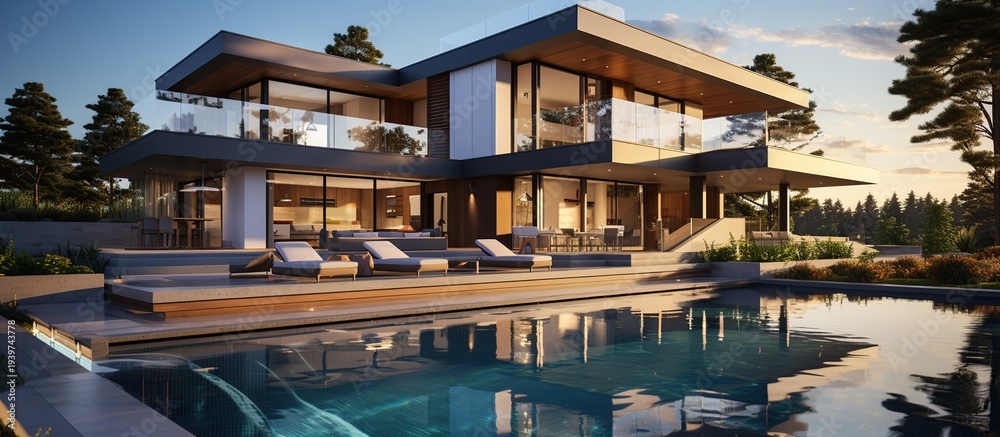 Fototapeta premium a luxury modern pool