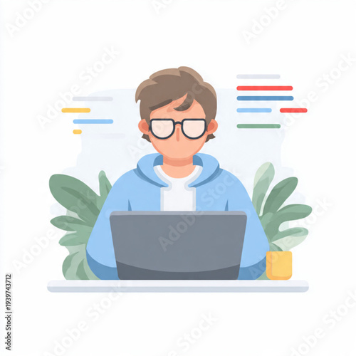 Programming Language Development Tools and Coding Symbols Modern Vector Illustration
