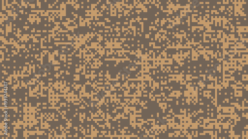 Schilderij op canvas Brown Pixel Camouflage Seamless Abstract Pattern Background Vector for Military