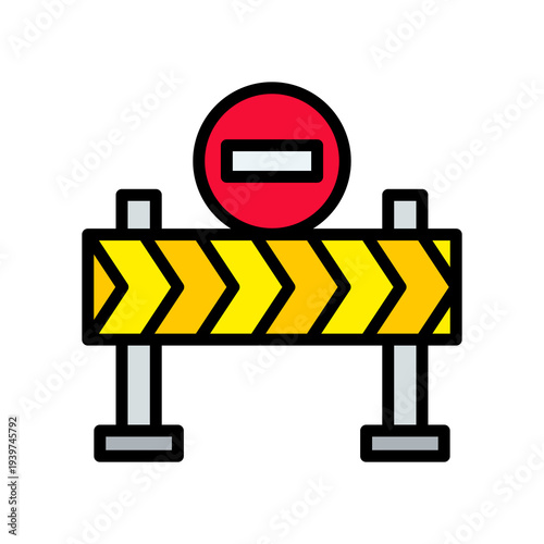 Roadblock lineal color icon
