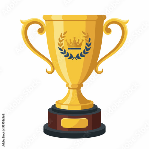 A shiny golden trophy with a decorative base, representing achievement and competition, symbolizes hard work, dedication, and the pursuit of excellence in various fields.
