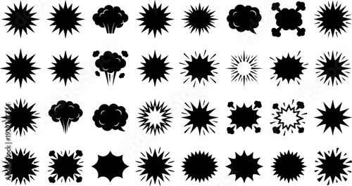 Collection of comic book speech bubbles and sound effects vector illustration isolated on white
