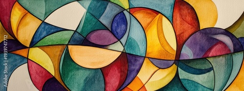 Vibrant Abstract Art with Overlapping Circles.