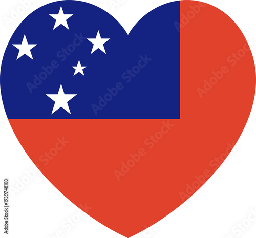 Free Download Samoa flag emblem design element in heart shape. Flag of Samoa badge, button heart shaped. Samoa flag icon, sticker. - GFXLoad