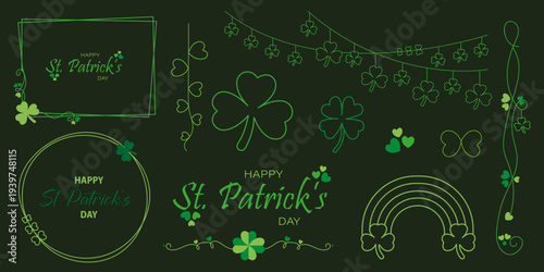 Hand-Drawn St. Patrick's Day Doodle Irish Icons Collection.