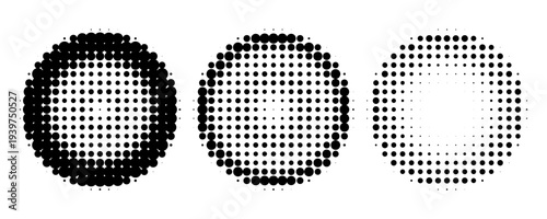 Halftone circle dot pattern, round stipple y2k gradient