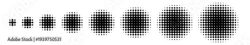 Halftone circle dot pattern, round stipple y2k gradient