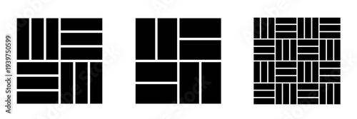 Wood parquet icon, floor tile background