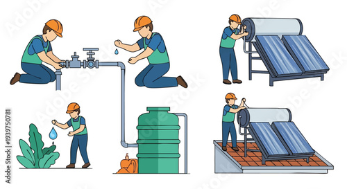 solar water heater installation process.