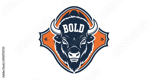 Bold Bison Head Logo Illustration.