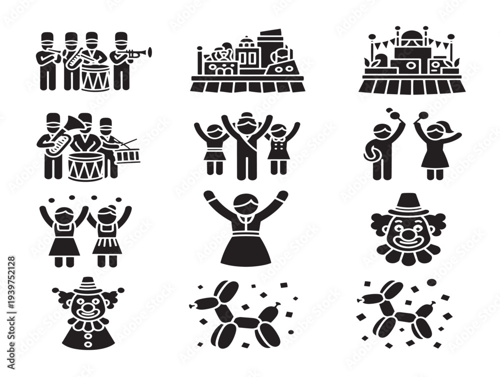 Fototapeta premium Diverse group of people icons in various poses and activities