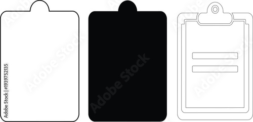 Three smartphone screen protector outlines with different cutouts