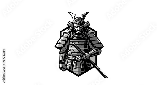 samurai warrior in armor with sword