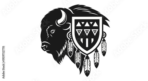 Bison Head with Shield Emblem.