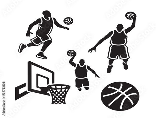 Dynamic basketball game vector illustration