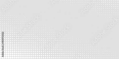White Dot Background Gray Wave Light Texture Background. Halftone Modern Art Background