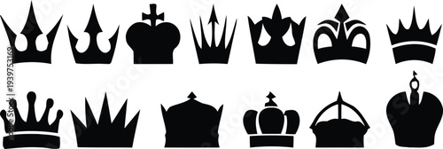 Collection of 12 unique crown silhouettes