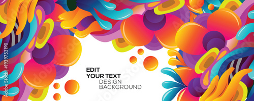 Copy space background with vibrant colors and appealing shapes. Suitable for creative projects, presentations, advertising, or social media graphics.