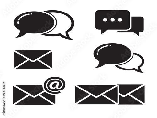 Minimalist communication icons set