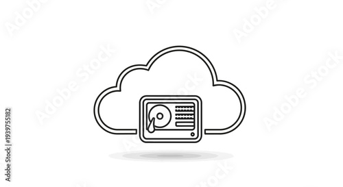 Cloud storage data online backup icon.