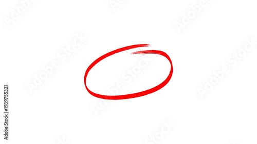 Handwritten red circle. For marking text, numbers, marker pen, pencil, logo, hand-drawn doodle grunge circle highlights. 4k