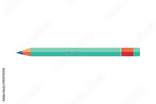 Classic blue pencil vector icon for education and school. Professional blue graphite pencil illustration. Ideal for back-to-school marketing, educational layouts, stationery catalogs