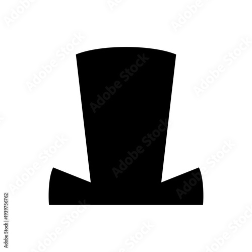 Top hat black vector icon