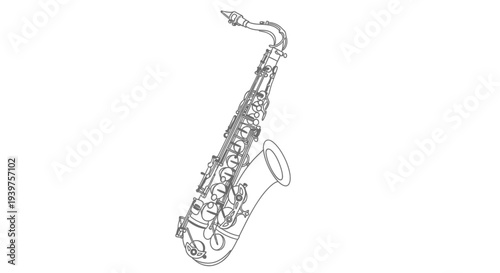 saxophone illustration, musical instrument