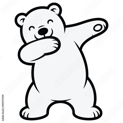 Dabbing Bear Clipart – Funny Cartoon Bear Doing Dance Pose
