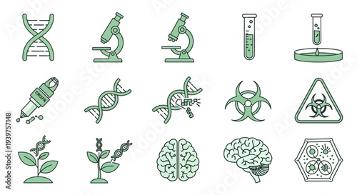 science, research and biology icons