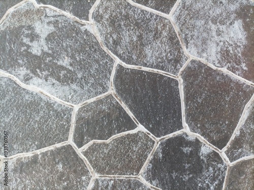 Obraz na płótnie Seamless dark grey flagstone pavement texture