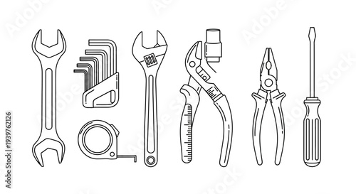 Collection of various hand tools.
