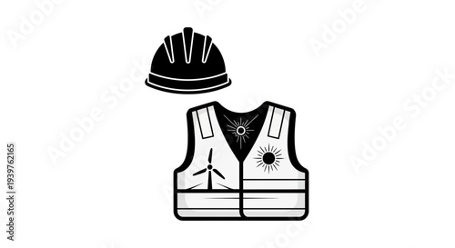 Construction worker safety gear vest.