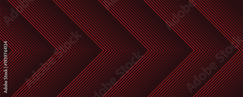 Red arrow background. Abstract triangle gradient wallpaper. Repeating arrow strip background for flyers, banners, posters, presentations. Thin to thick linear texture. Masculine vector bg