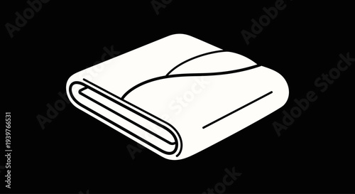 Rolled up white towel closeup view.