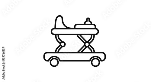 Baby Stroller With Wheels Isolated.