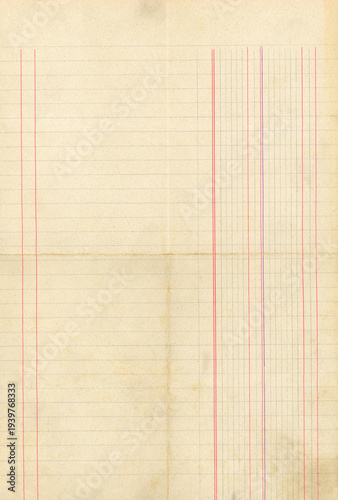 vintage accounting ledger paper sheet background