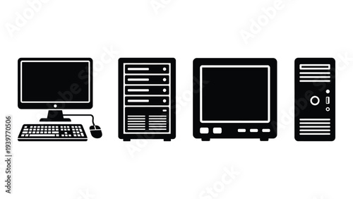 Computer Hardware Icons Set
