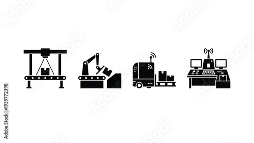 Industrial Construction Equipment Icons